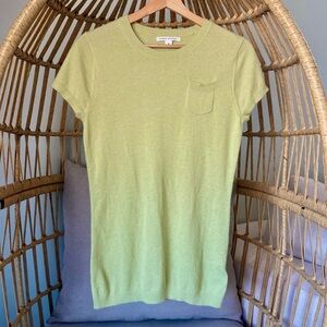 100% Angora Rabbit Hair Banana Republic Short Sleeve Sweater Top M Lime